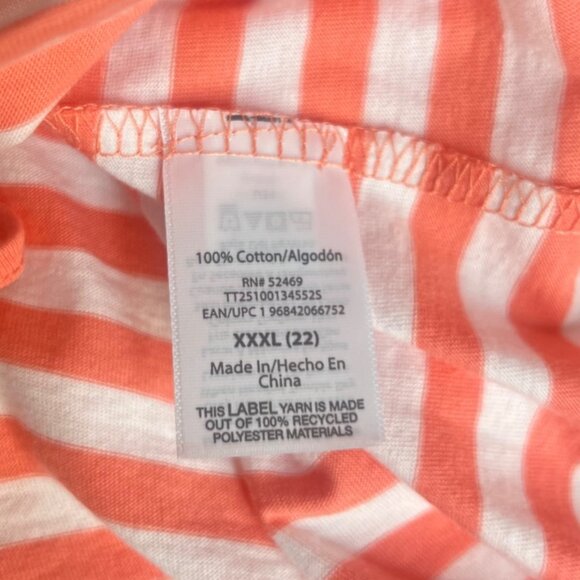 Time And Tru Cinch Front Tank Top Womens Size XXXL Coral White Striped New - Picture 8 of 11